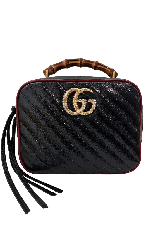 GG Marmont Matelassé Bamboo Handle Shoulder Bag