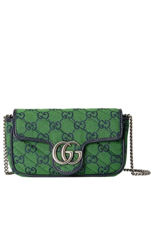 Green GG Marmont Multicolour Super Mini Bag