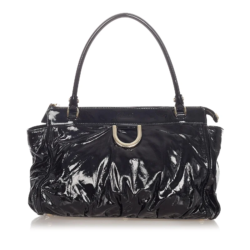 Gucci Abbey D-Ring Patent Leather Handbag (SHG-23002)