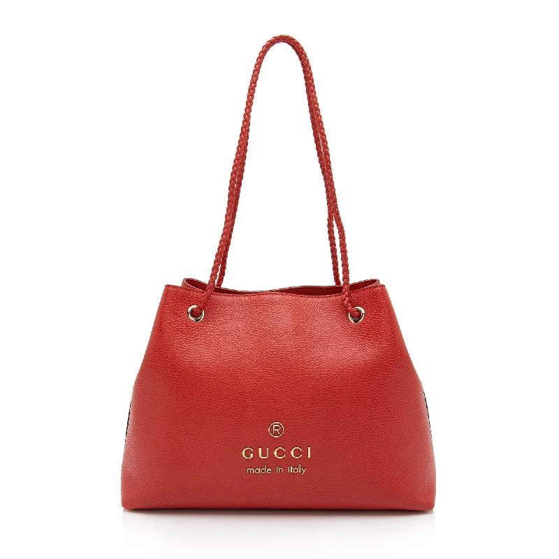 Gucci Calfskin Braided Handle Large Gifford Tote (SHF-rOnRqC)