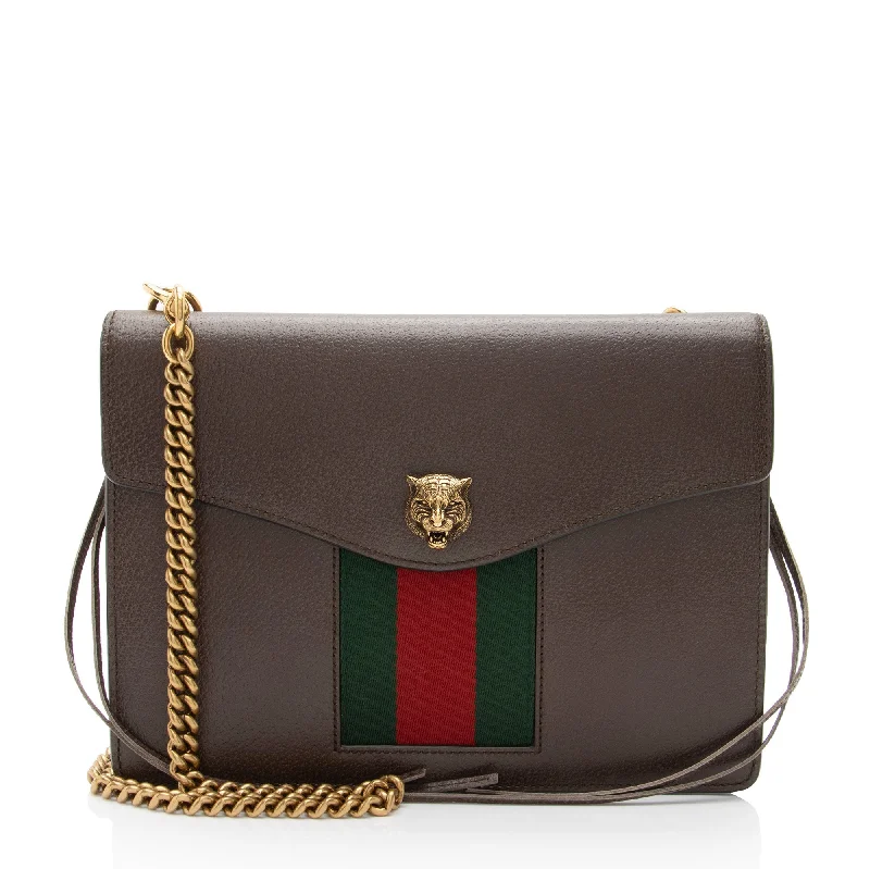 Gucci Calfskin Web Animalier Shoulder Bag (SHF-TWRbUO)