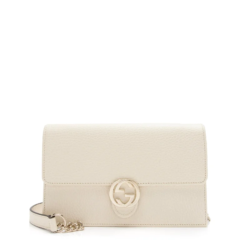 Gucci Grained Calfskin Interlocking G Chain Wallet (SHF-2ZPmCK)