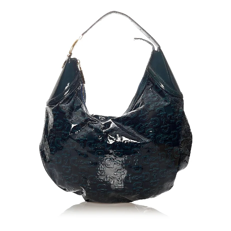 Gucci Horsebit Glam Patent Leather Hobo Bag (SHG-27727)