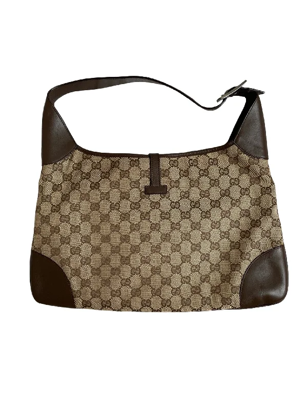 Gucci Jackie Beige & Brown Jacquard Leather Bag