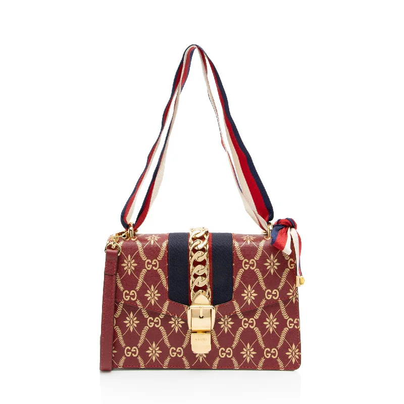 Gucci Printed Calfskin Sylvie Small Shoulder Bag (SHF-9AqYxv)