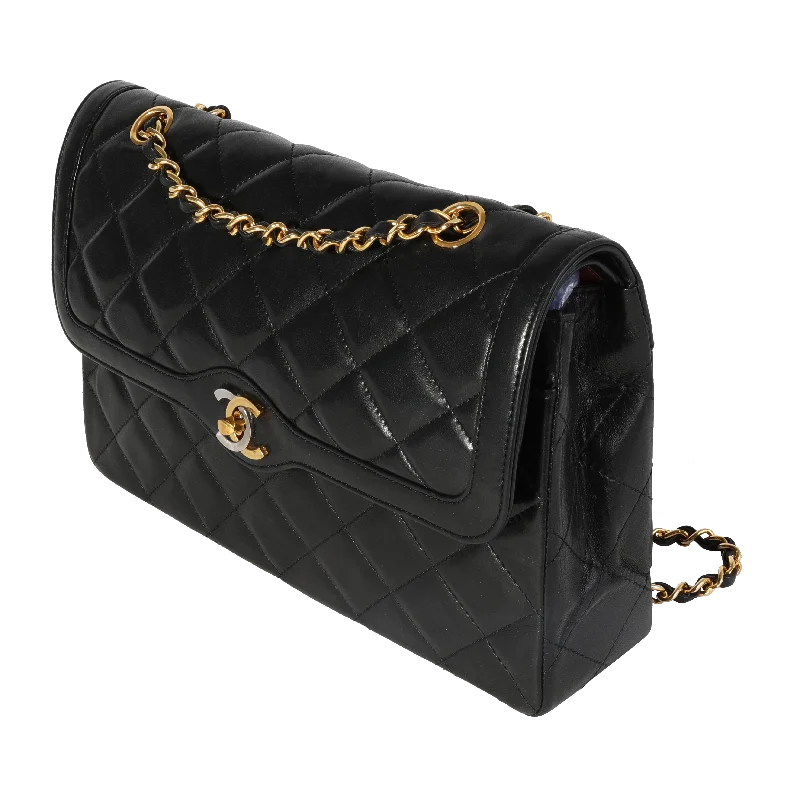 Chanel Vintage Black Quilted Lambskin Double Flap Bag