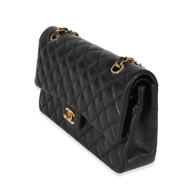 Chanel Black Quilted Lambskin Medium Classic Double Flap