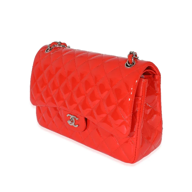 Chanel Red Patent Jumbo Classic Double Flap Bag