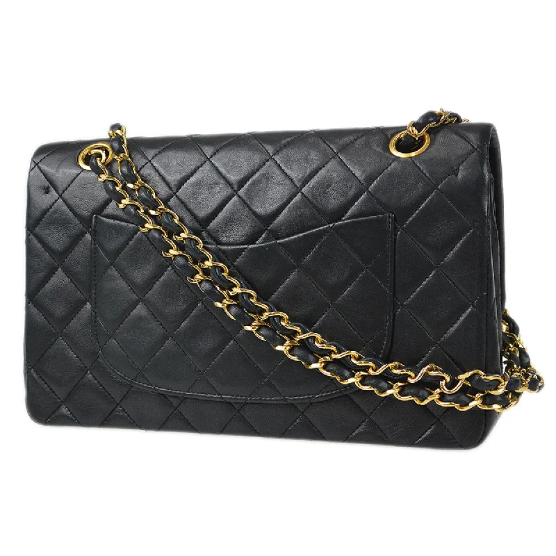 CHANEL  Classic Double Flap Medium Black Lambskin 97495