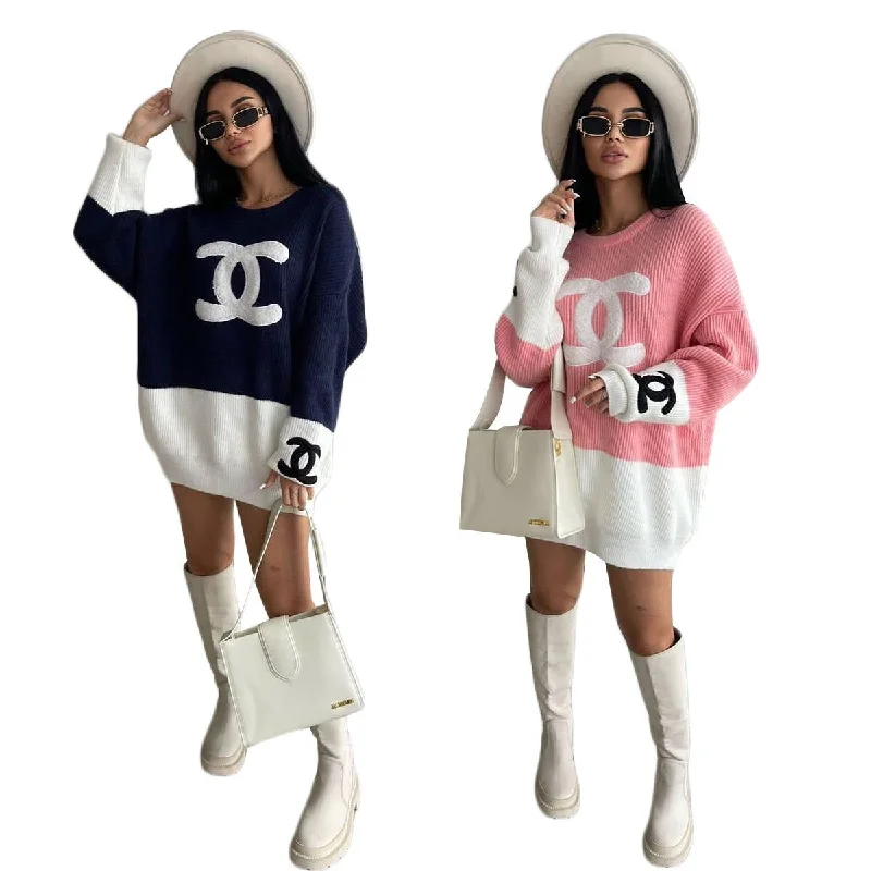 CHANEL autumn and winter loose new simple letter knitted sweater