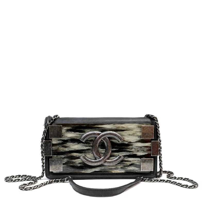 Chanel Black Resin & Ruthenium Medium Brick Bag