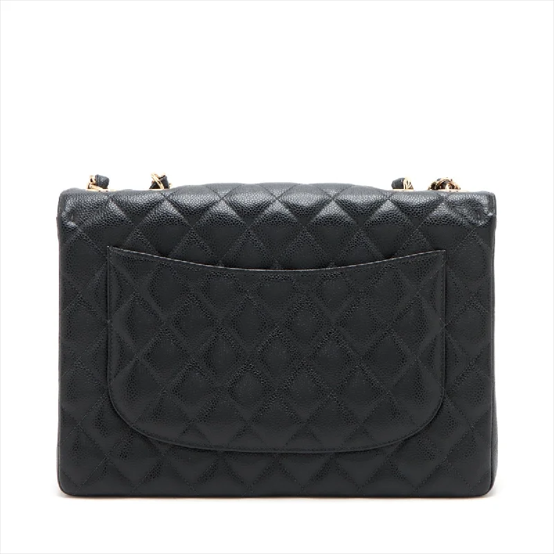 Chanel Decamatrasse 30  Caviar S Single Flap Double Chain Bag Black G  8th A58600