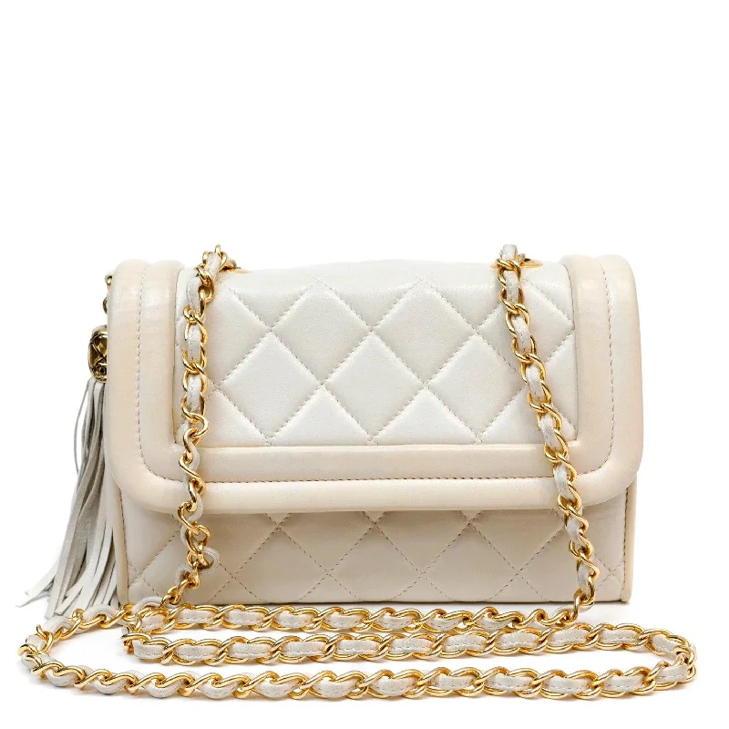 Chanel Navy Vintage Quilted Lambskin Bag w/ Tassle & Gold Hardware