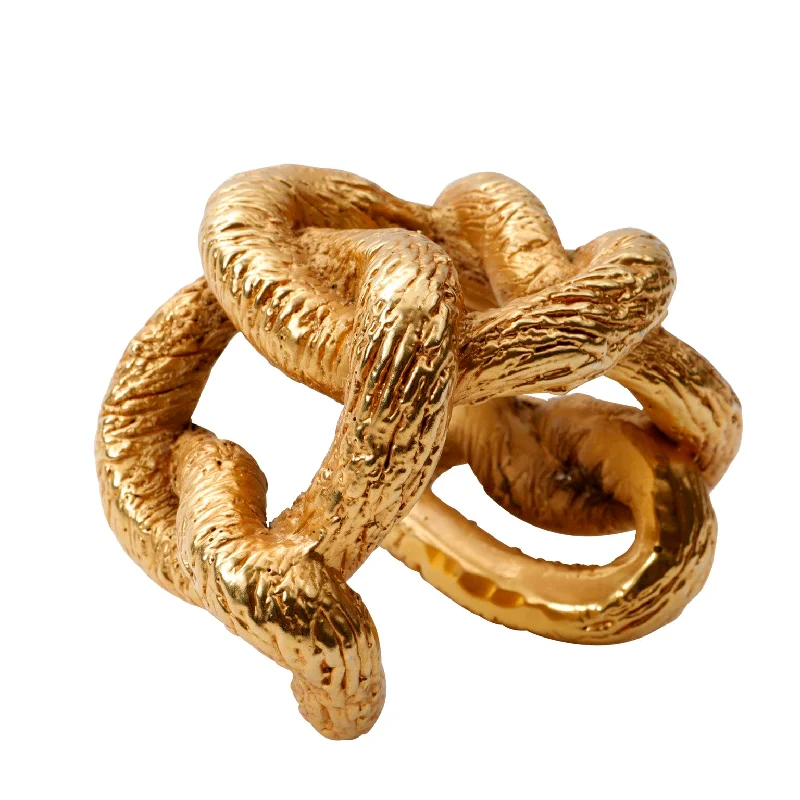 Chanel Vintage Large Gold Rope Knot Cuff