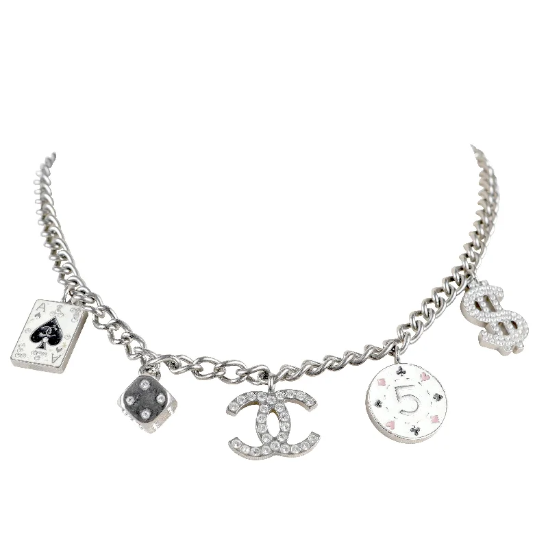 Chanel Las Vegas Enamel White Charms Choker