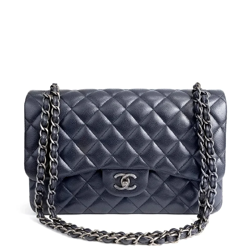 Chanel Navy Caviar Jumbo Classic