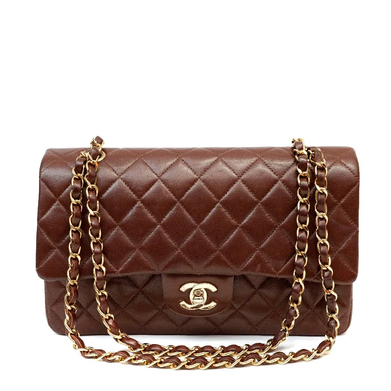 Chanel Chocolate Lambskin Medium Classic w/ Gold Hardware