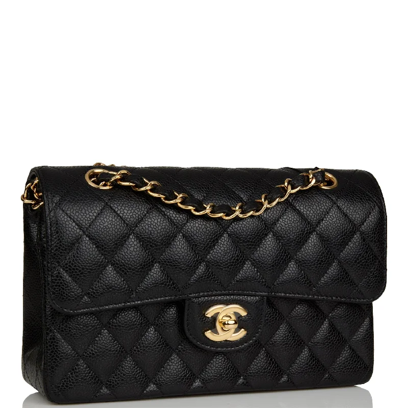 Chanel Small Classic Double Flap Black Caviar Gold Hardware