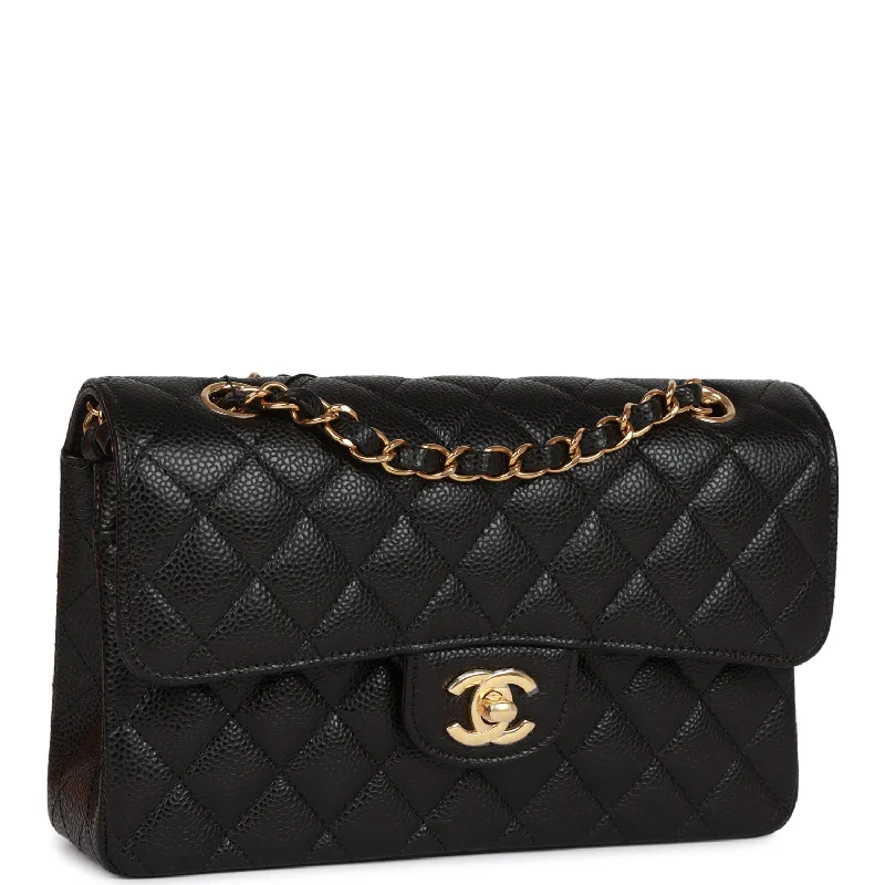 Chanel Small Classic Double Flap Black Caviar Gold Hardware