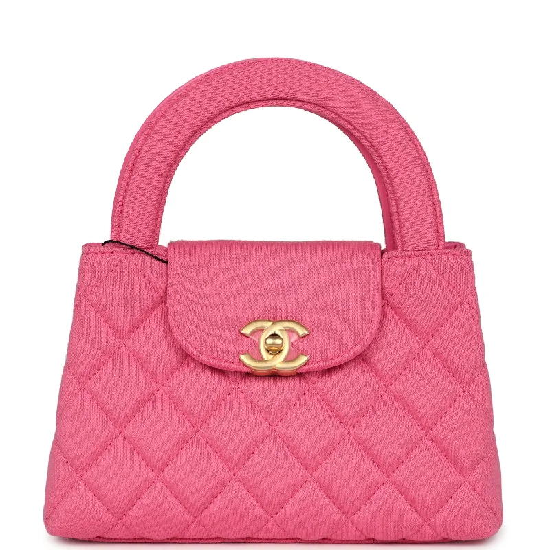 Chanel Small Kelly Shopper Dark Pink Jersey Brushed Gold Hardware