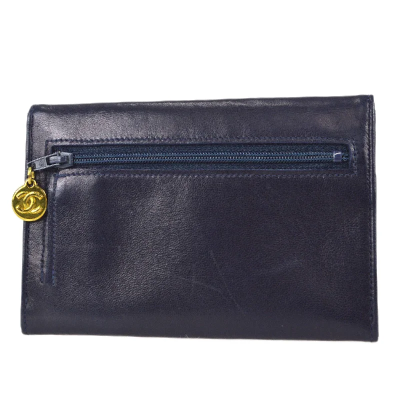 Chanel 1994-1996 Timeless Coin Case Lambskin Navy