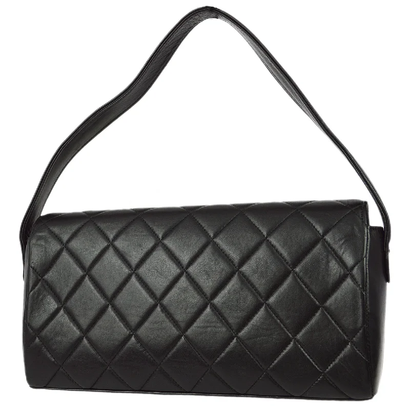 Chanel 1996-1997 Black Lambskin Flap Handbag