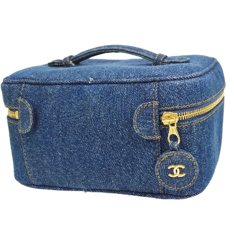 CHANEL 1996-1997 Timeless Vanity Handbag Denim 21584