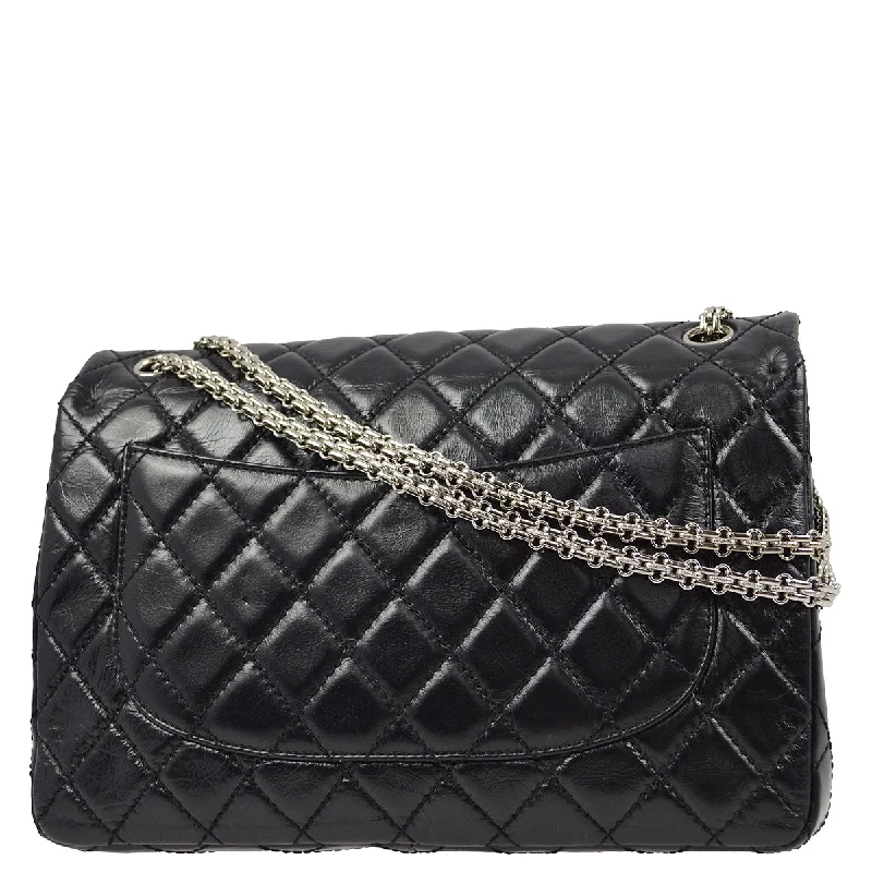 Chanel * 2008-2009 Black Calfskin Jumbo 2.55 Double Flap Bag