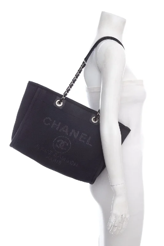 Chanel 2022 Navy Deauville Shopping Tote Handbag