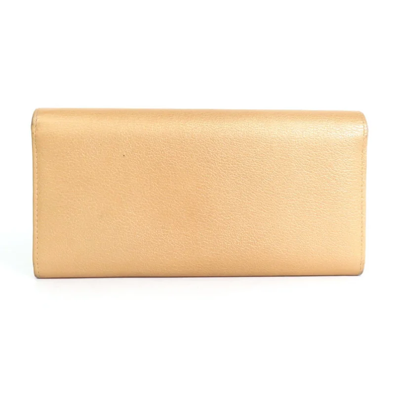 CHANEL long wallet butterfly camellia leather gold ladies 55186f