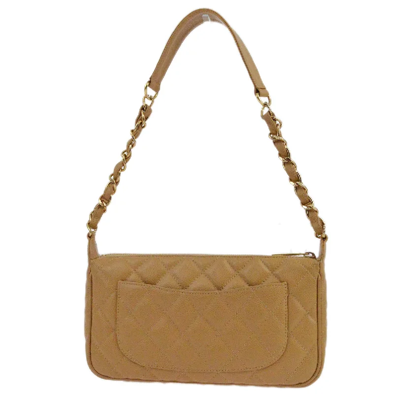 Chanel Beige Caviar Hobo Chain Handbag