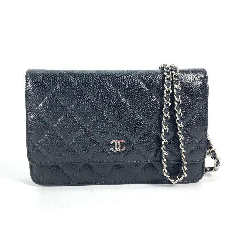 Chanel AP0250 Quilted CC Shoulder Bag Chain Bag Crossbody Bag Long Wallet Black SilverHardware