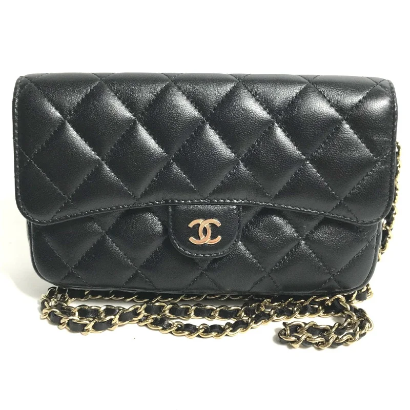 Chanel AP2096 CC Mark Phone Case Wallet CC Crossbody bag Long Wallet Shoulder Bag Black Gold