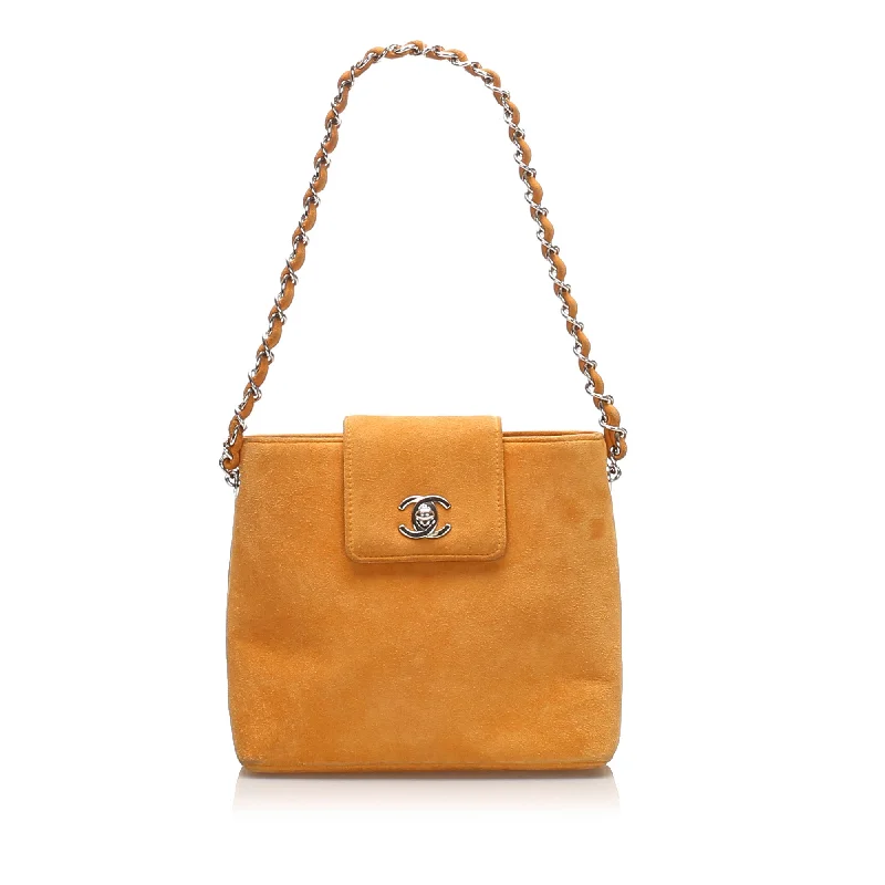 Chanel CC Suede Handbag Orange