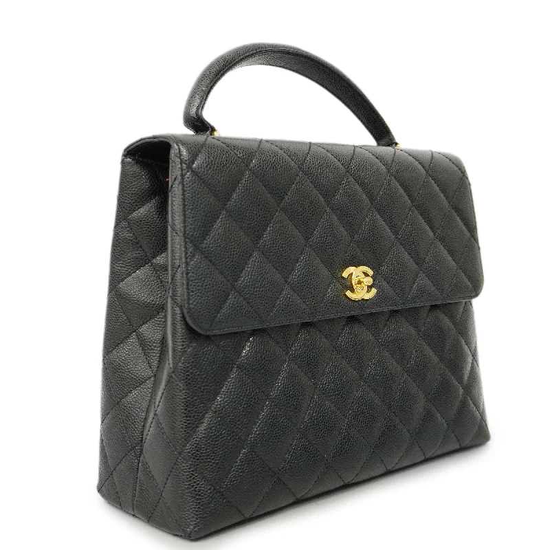 CHANEL[3ca0422]  handbag Matelasse caviar skin black gold metal