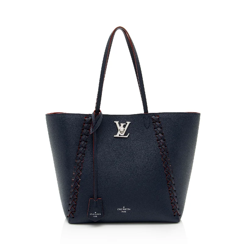 Louis Vuitton Calfskin Braided Lockme Cabas Tote (SHF-U3RwBn)