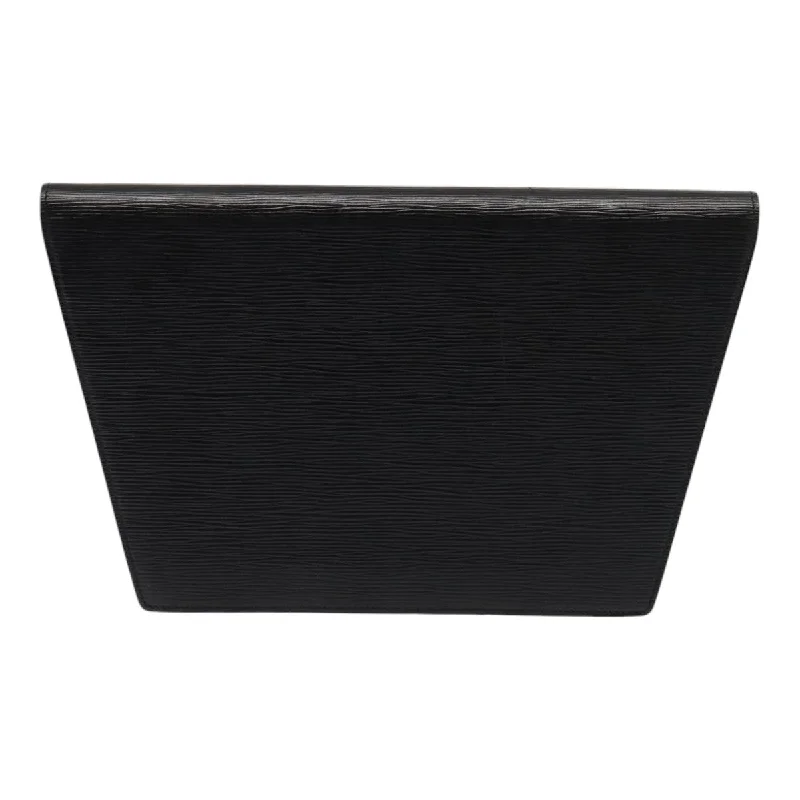 LOUIS VUITTON Epi Trapeze Clutch Bag Black M80165 LV 87821