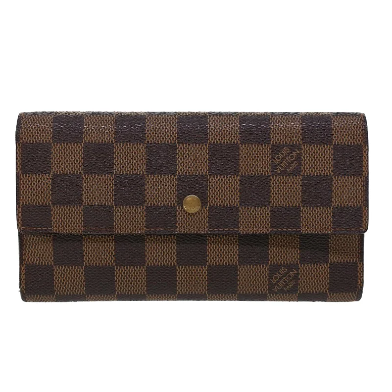 LOUIS VUITTON Damier Ebene Portefeuille International Wallet N61217 Auth 42296