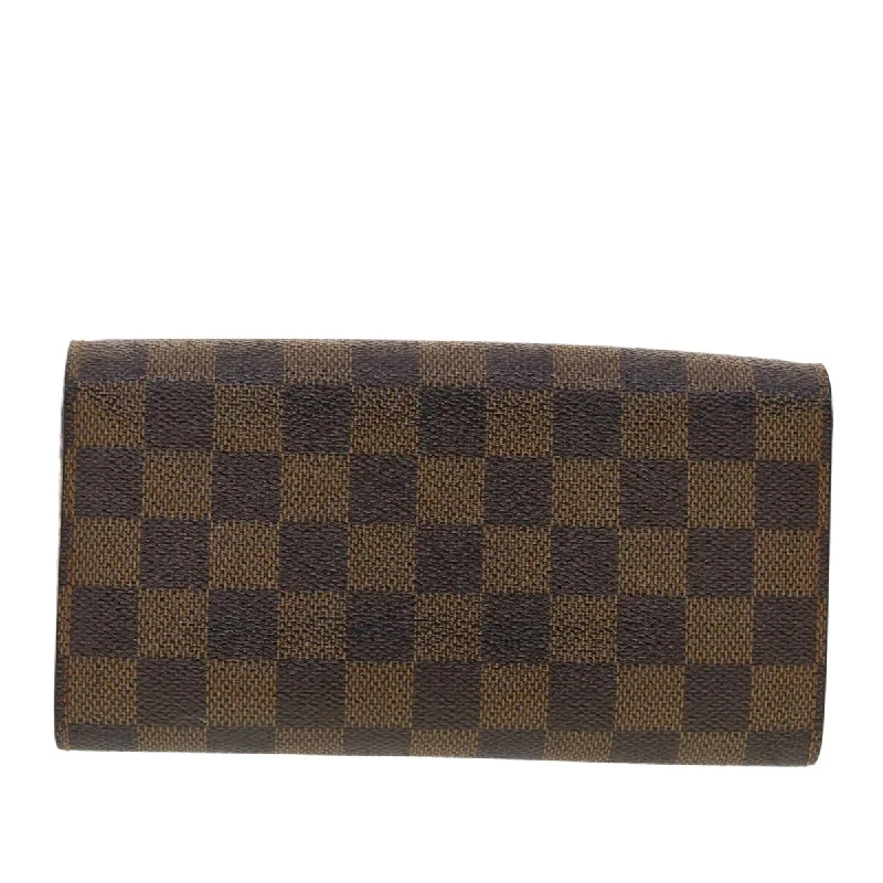 LOUIS VUITTON Damier Ebene Portefeuille Sarah Long Wallet N61734 LV Auth 40389