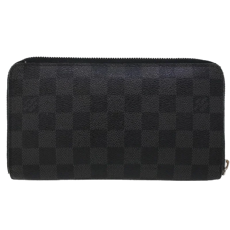 LOUIS VUITTON Damier Graphite Illustre Zippy Organizer Wallet N63002 Auth 45567