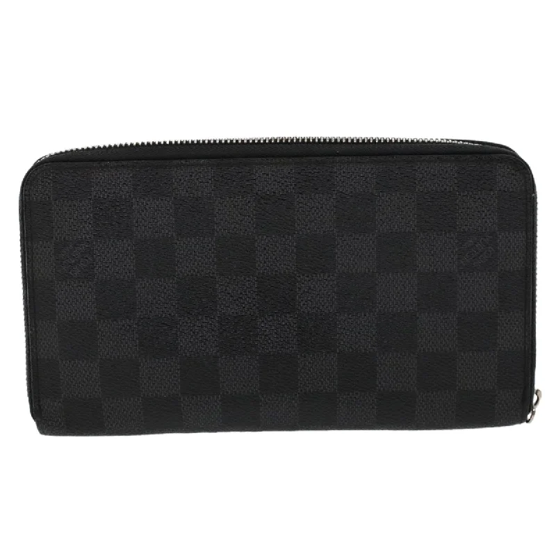 LOUIS VUITTON Damier Graphite Zippy Organizer Long Wallet N63077 LV Auth 45568