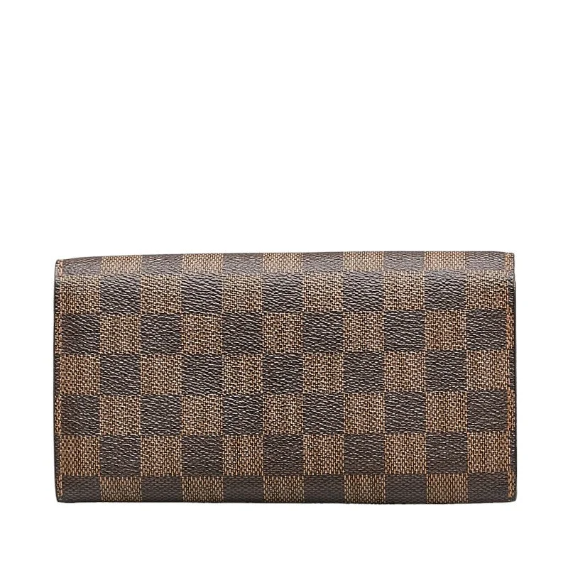 Louis Vuitton Damiere Portfolio Sarah Long Wallet N61734 Brown PVC Leather  Louis Vuitton Long Wallet