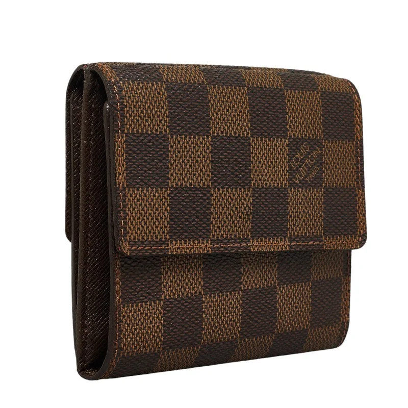 Louis Vuitton Damiere Portfolio Series Three Folded Wallet N61654 Brown PVC Leather  Louis Vuitton