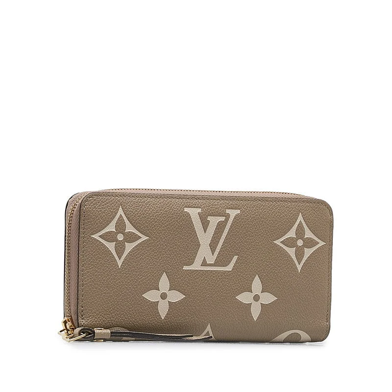 Louis Vuitton Monogram Implant Zippie Wallet Roundfassner Long Wallet M69794 Turtle Cream Beige Leather Ladies Louis Vuitton