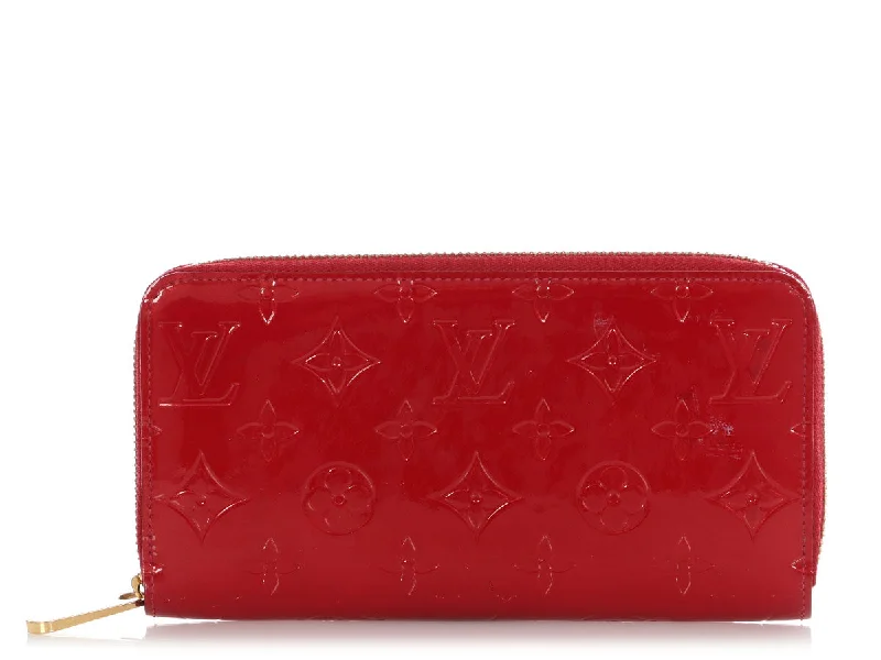 Louis Vuitton Red Monogram Vernis Zippy Wallet